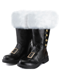 Santa Claus Fur Trim Boots Christmas Shoes