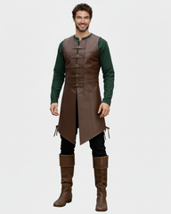 Medieval Leather Ranger Vest Coat