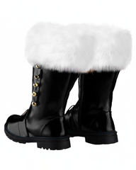 Santa Claus Fur Trim Boots Christmas Shoes