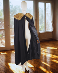Unisex Viking Cloak Fur Collar