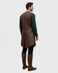 Medieval Leather Ranger Vest Coat