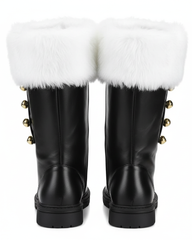 Santa Claus Fur Trim Boots Christmas Shoes