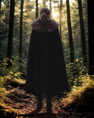 Unisex Viking Cloak Fur Collar