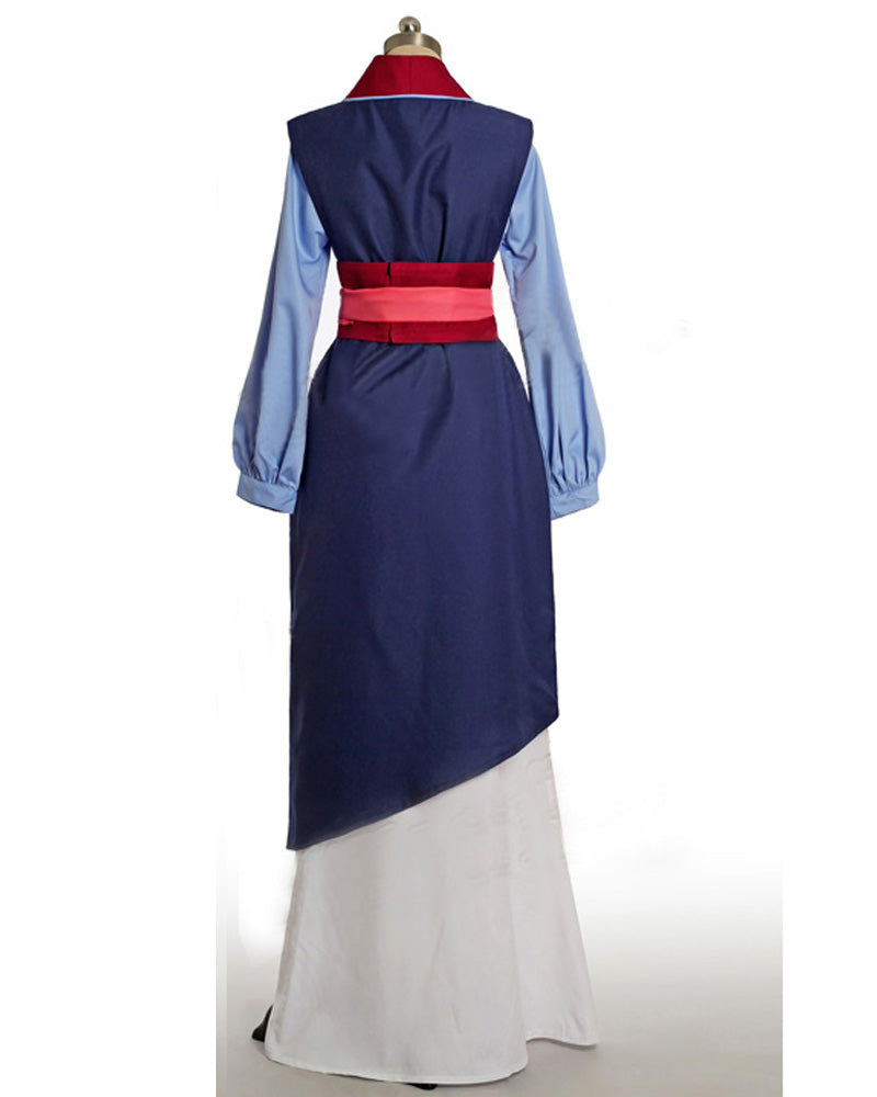Princess Fa Mulan Blue Cosplay Costume Outfit