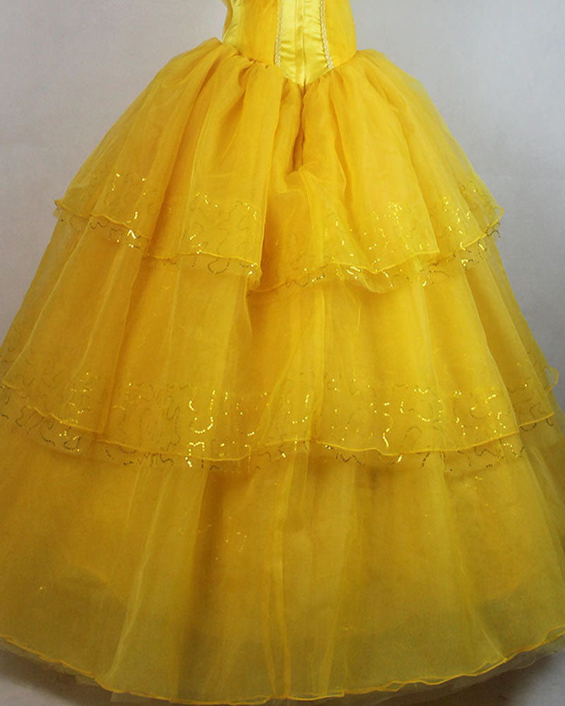 Princess Belle Dress Yellow Cosplay Costume Movie version