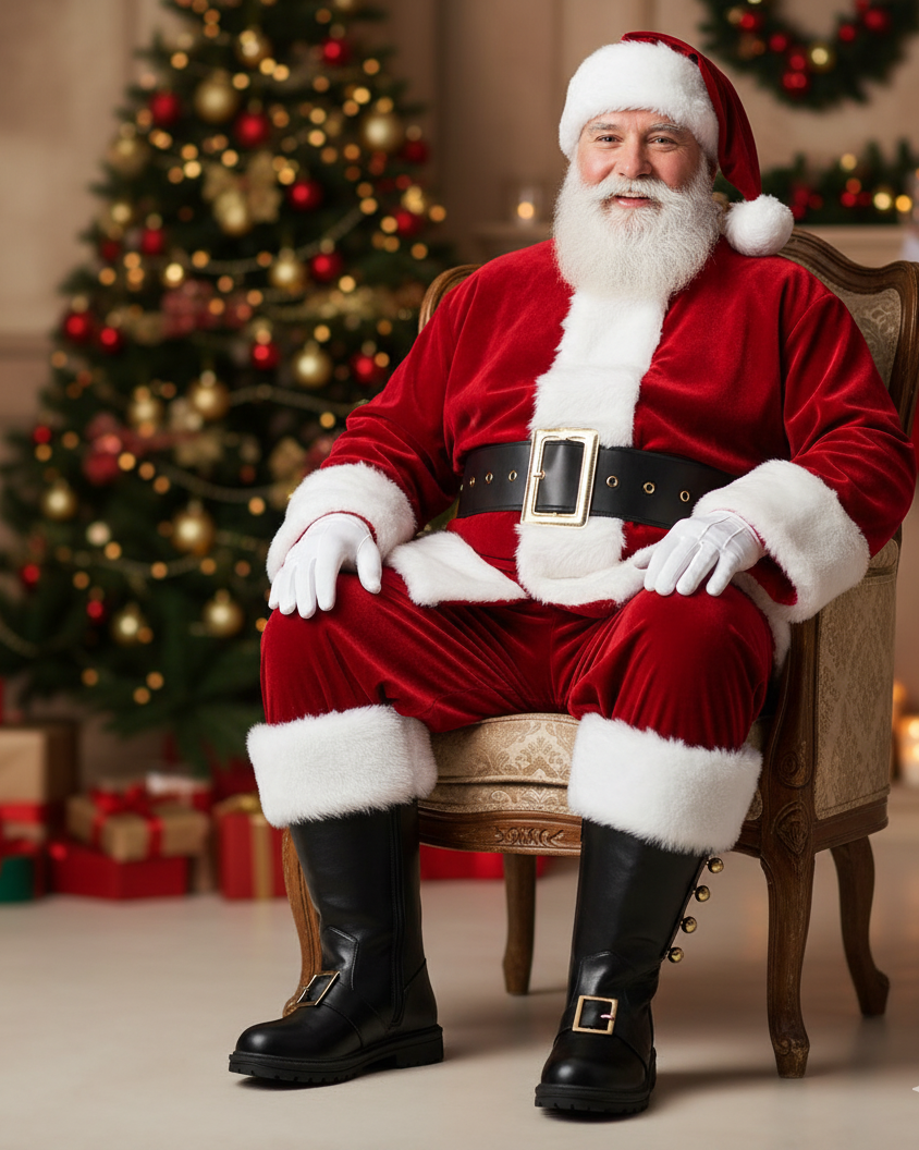 Santa Claus Fur Trim Boots Christmas Shoes