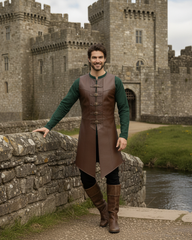 Medieval Leather Ranger Vest Coat