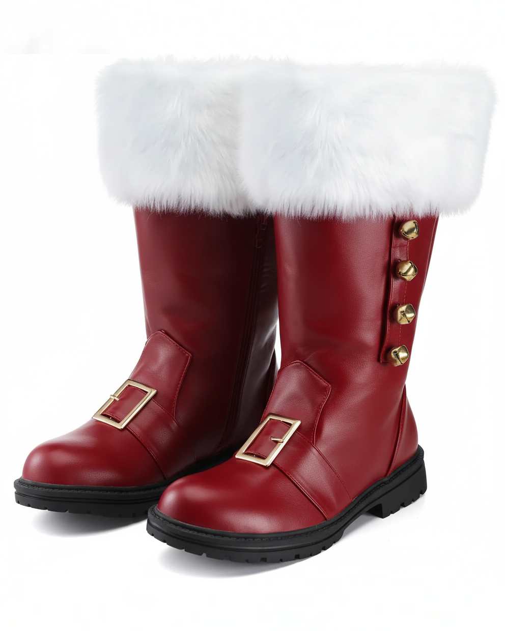 Santa Claus Fur Trim Boots Christmas Shoes