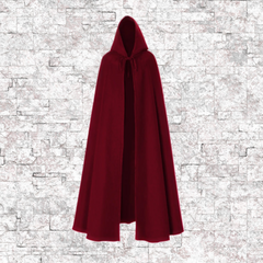 Burgundy Hooded Cloaks with Pockets