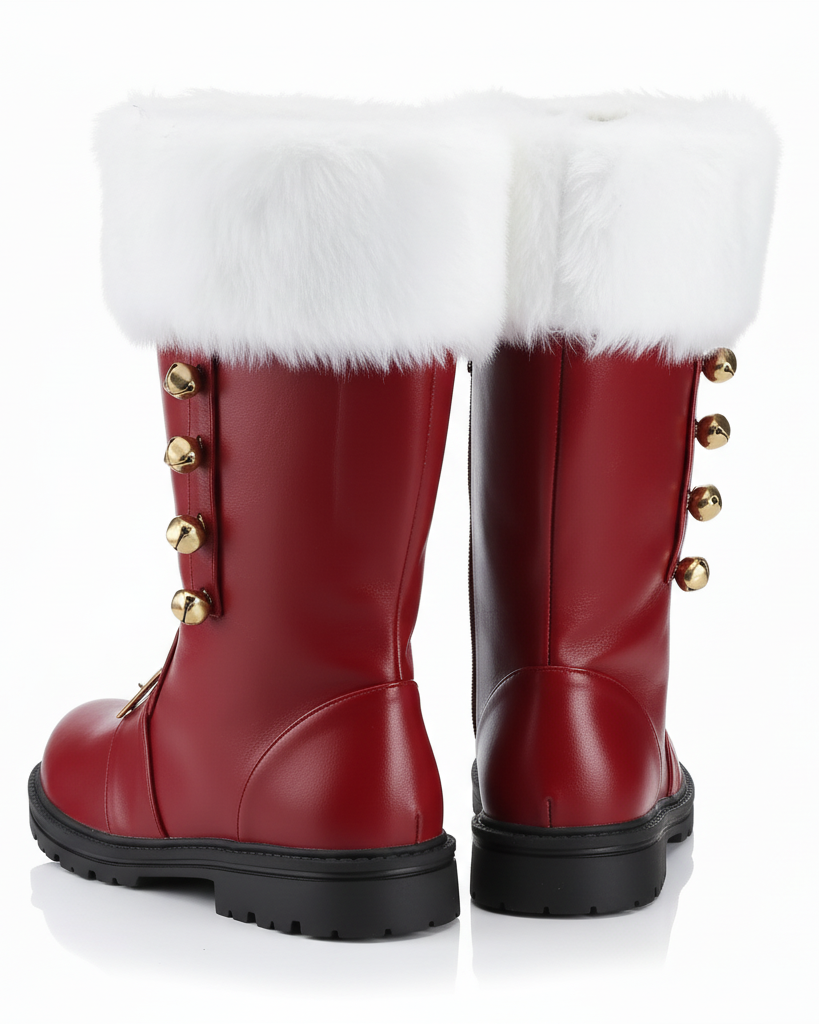 Santa Claus Fur Trim Boots Christmas Shoes