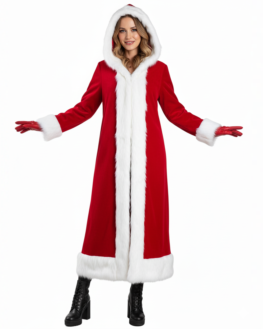 Santa Claus Long Robe Women Christmas Coat