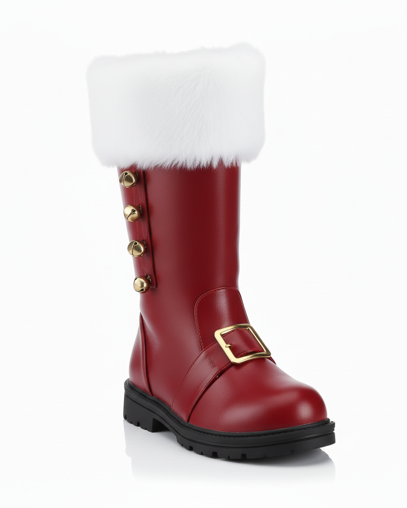 Santa Claus Fur Trim Boots Christmas Shoes