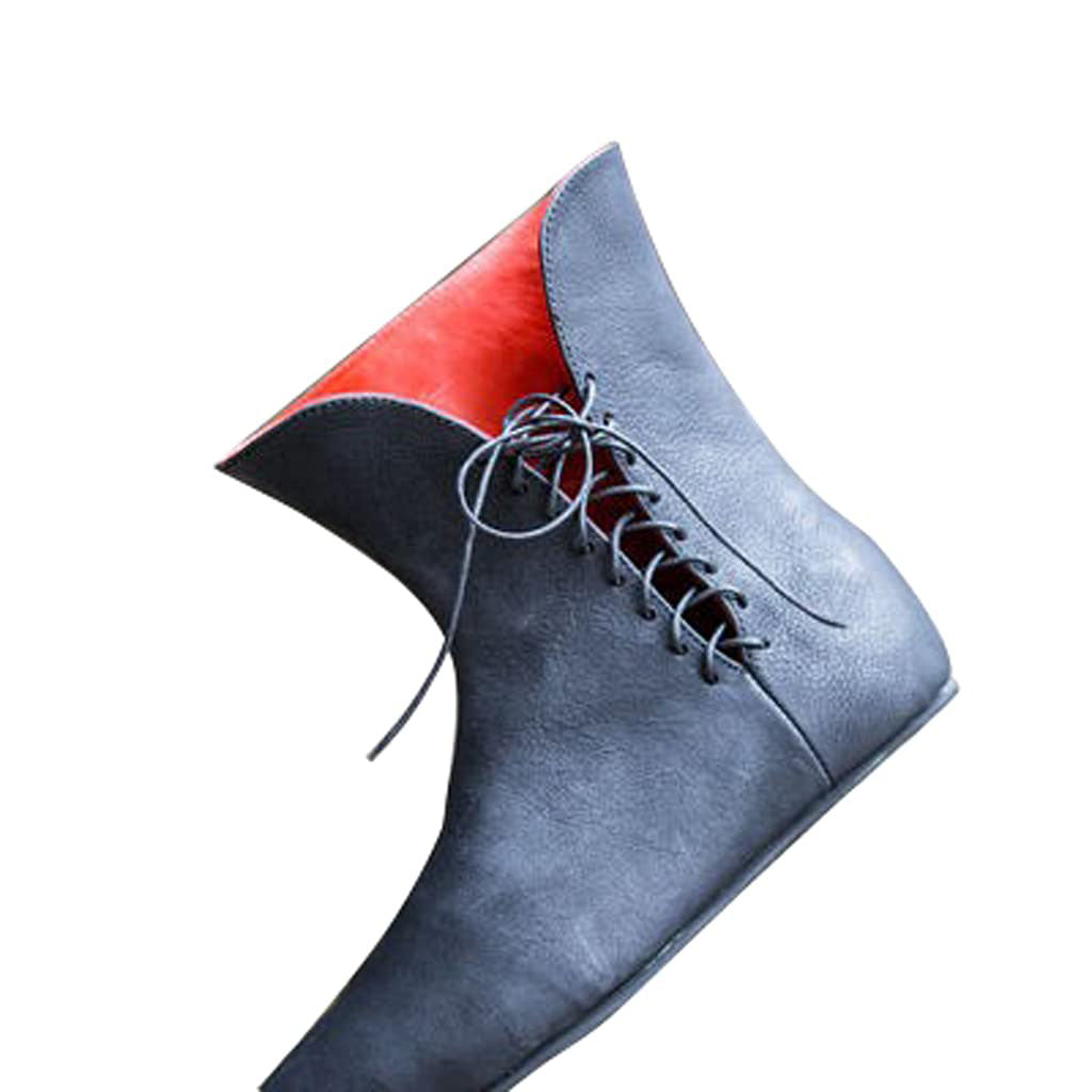 Medieval Lace-up Boots Men Gothic Shoes