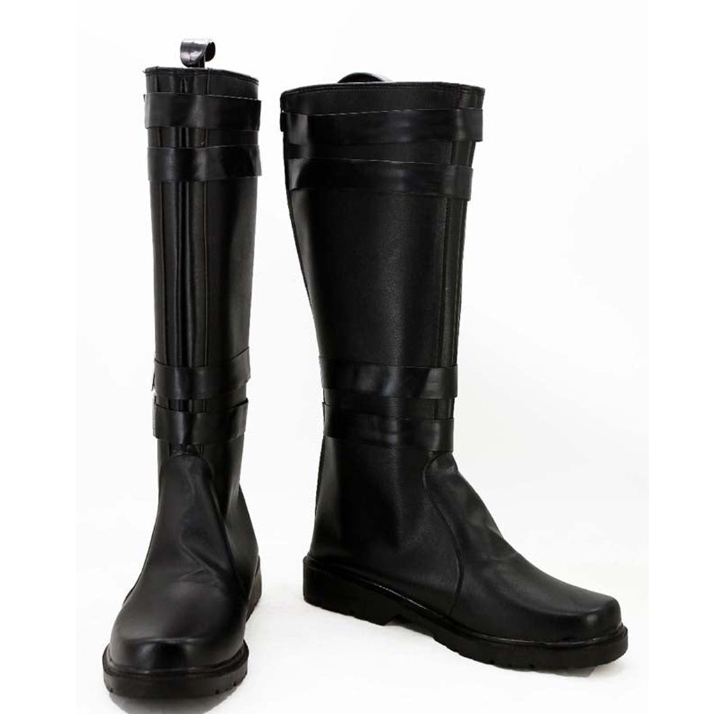 Black Knee High Cosplay Shoes