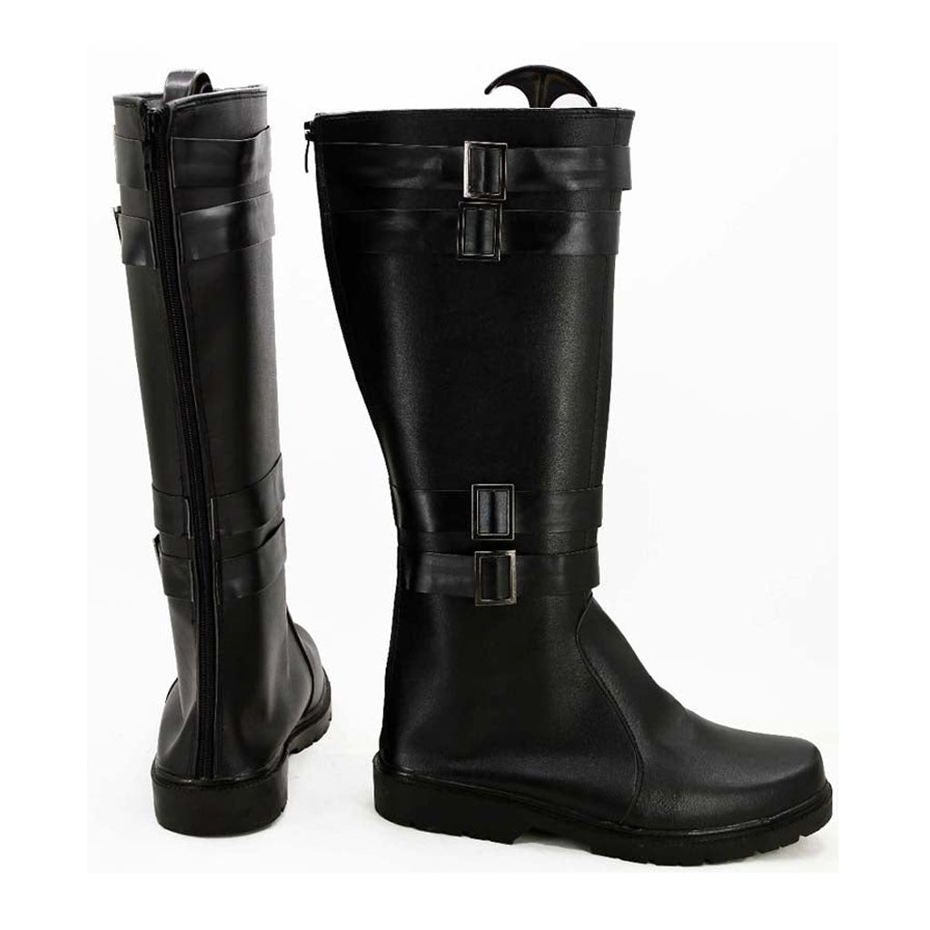 Black Knee High Cosplay Shoes