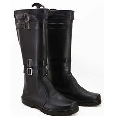 Black Knee High Cosplay Shoes