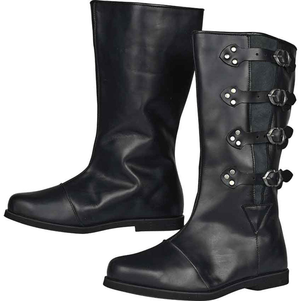 Custom Medieval Black Boots Shoes