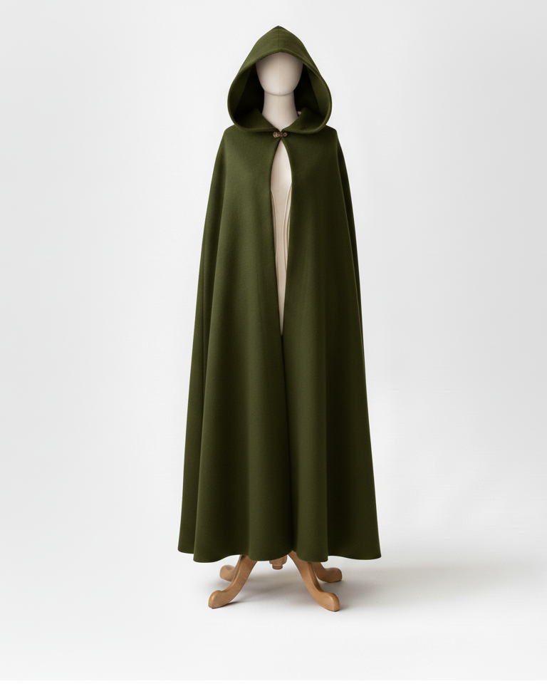 Multicolor Wool Hooded Cloak Classic Winter Cape