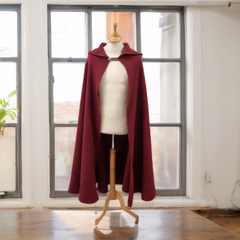Red Wool Hooded Cloak