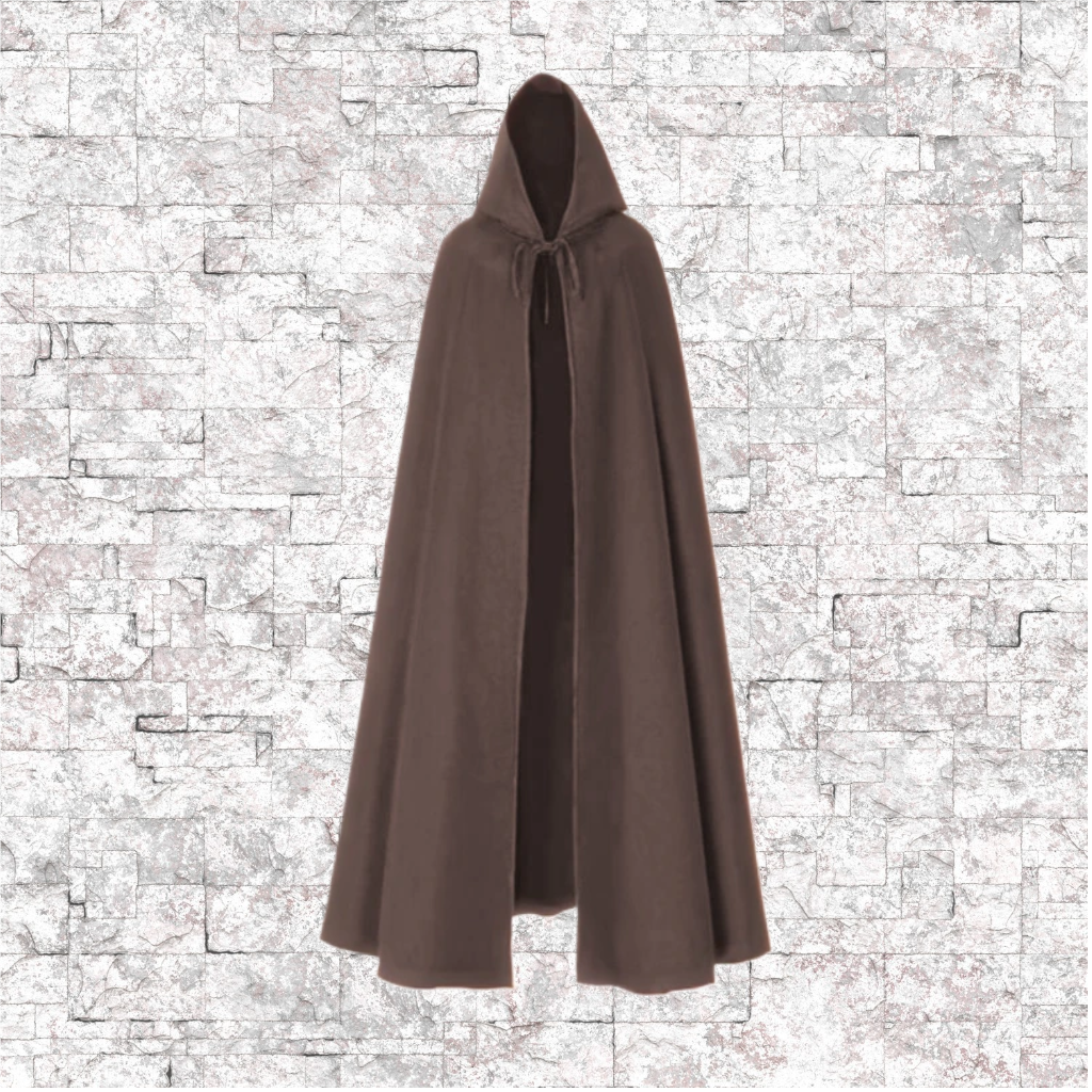 Brown Hooded Cloaks with Pockets