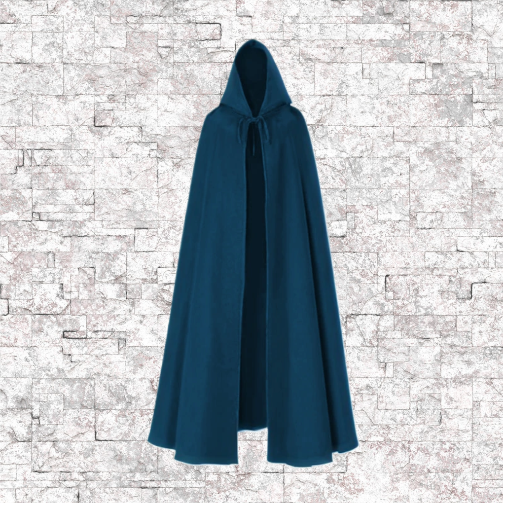 Blue Hooded Cloaks with Pockets