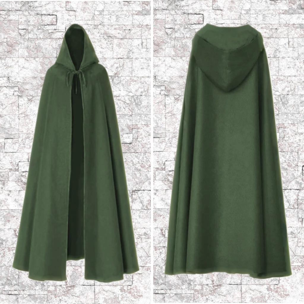 Green Hooded Cloaks with Pockets