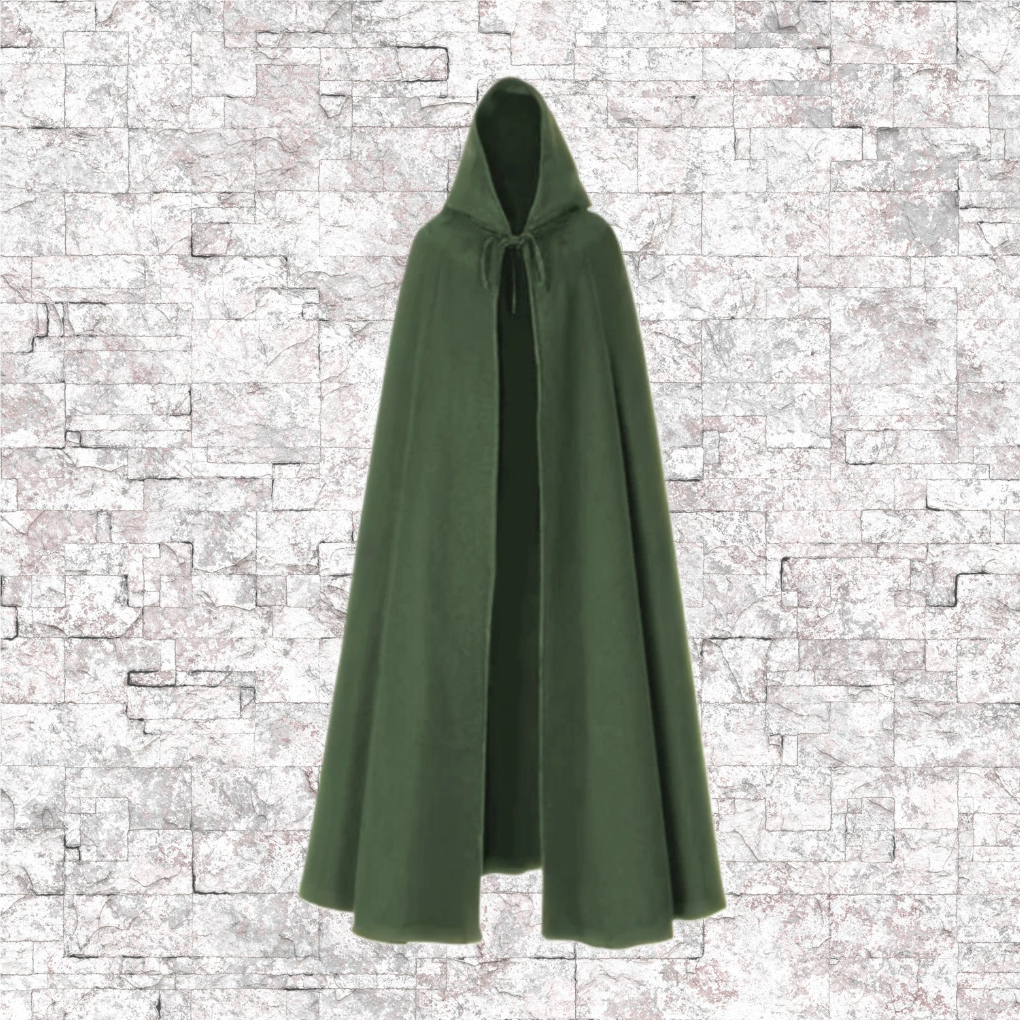 Green Hooded Cloaks with Pockets