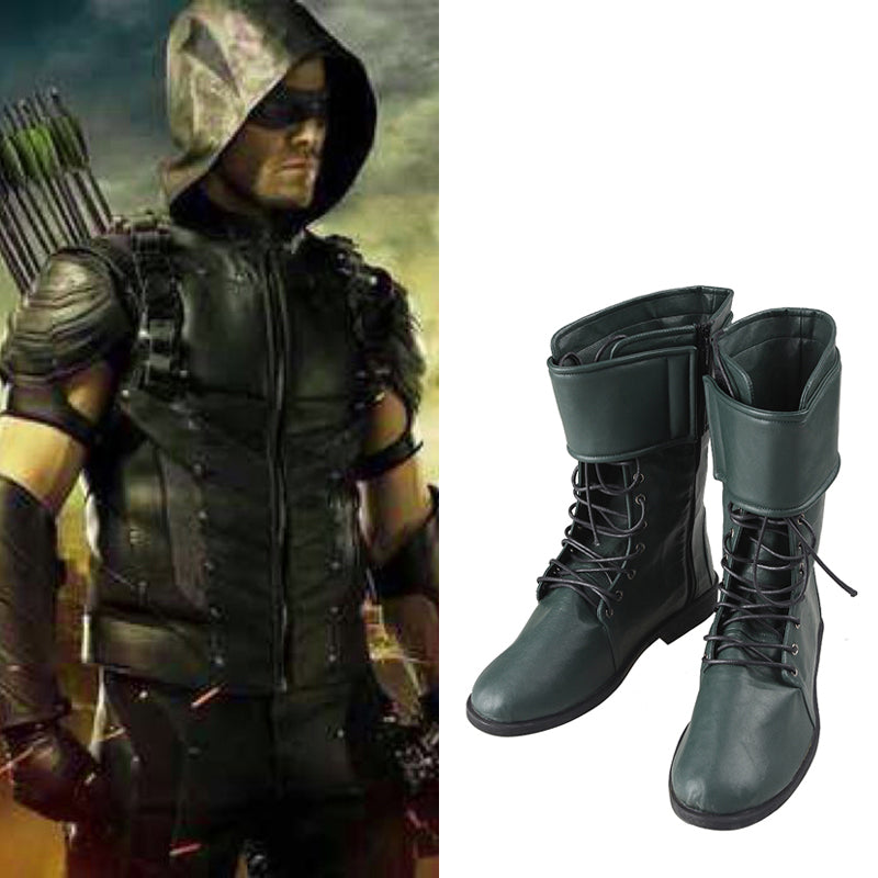 Green Arrow Oliver Queen Cosplay Boots Green Arrow Season 4 Superhero Shoes