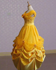 Belle Evening Gown Yellow Dress Cosplay Costume