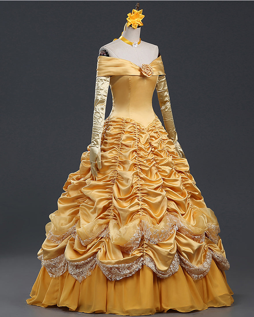 Princess Belle Dress Yellow Cosplay Costume