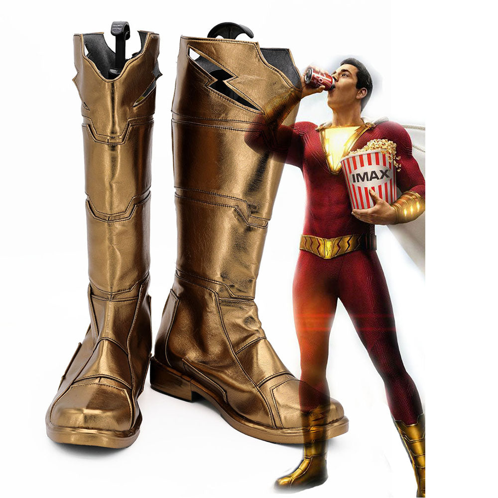Shazam Cosplay Shoes Billy Batson Captain Marvel Boots Custom Made