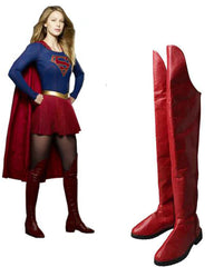 Supergirl Cosplay Boots Kara Zor-El Danvers Boots Red Shoes