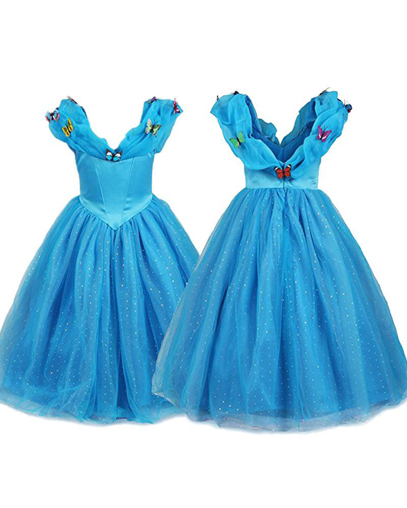 Kids Princess Dress Up Cosplay Costume For Girls (Belle/Rapunzel/Cinderella)