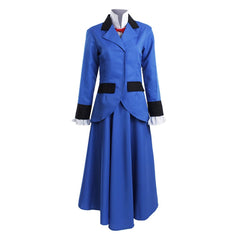 Mary Poppins Cosplay Costume Women Blue Dress