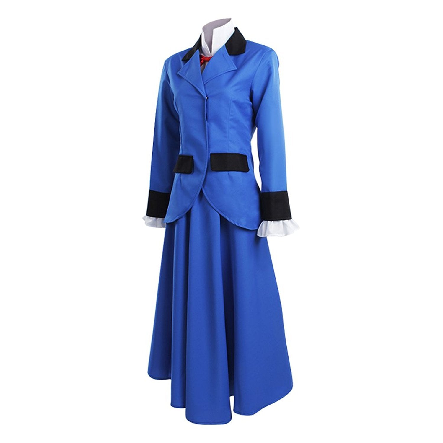 Mary Poppins Cosplay Costume Women Blue Dress