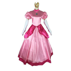Princess Peach Costume Pink Cosplay Dress Outfit