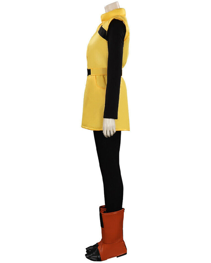 Dragon Ball Z Bulma Cosplay Costume Yellow Dress