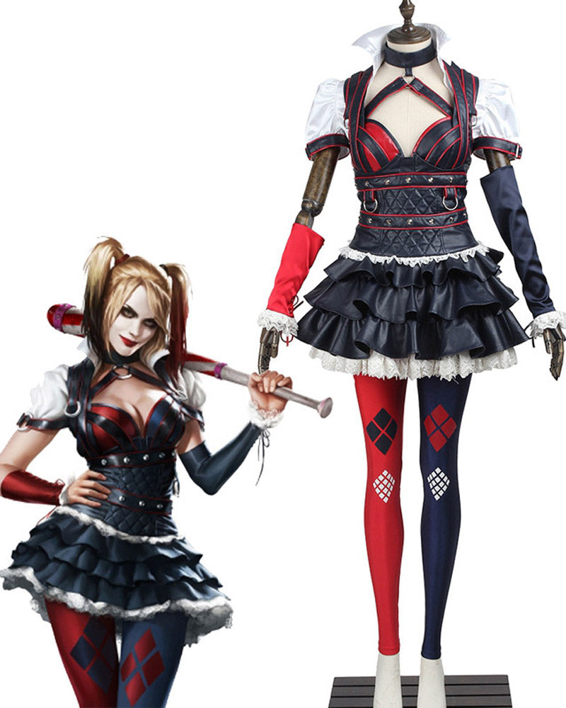 Arkham Knight Harley Quinn Cosplay Costume Asylum City Dark Outfit