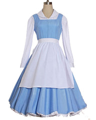 Adult Belle Peasant Costume Maid Cosplay Dress