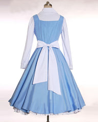 Adult Belle Peasant Costume Maid Cosplay Dress