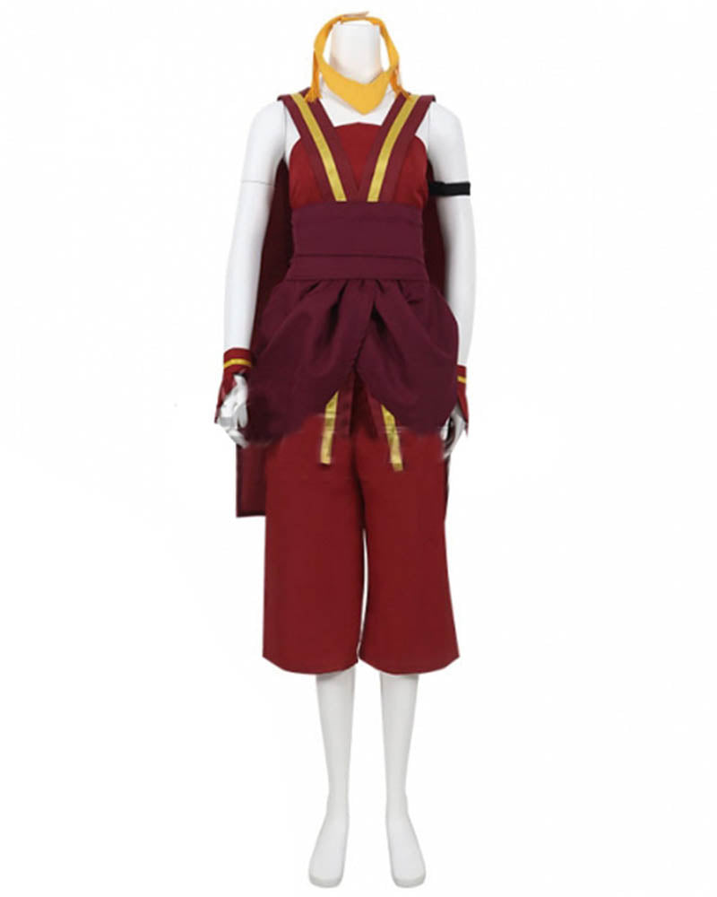 The Last Airbender Toph Beifong Red Cosplay Costume