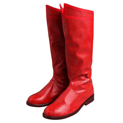 Justice League Superman Clark Kent Cosplay Boots Superhero Red Shoes