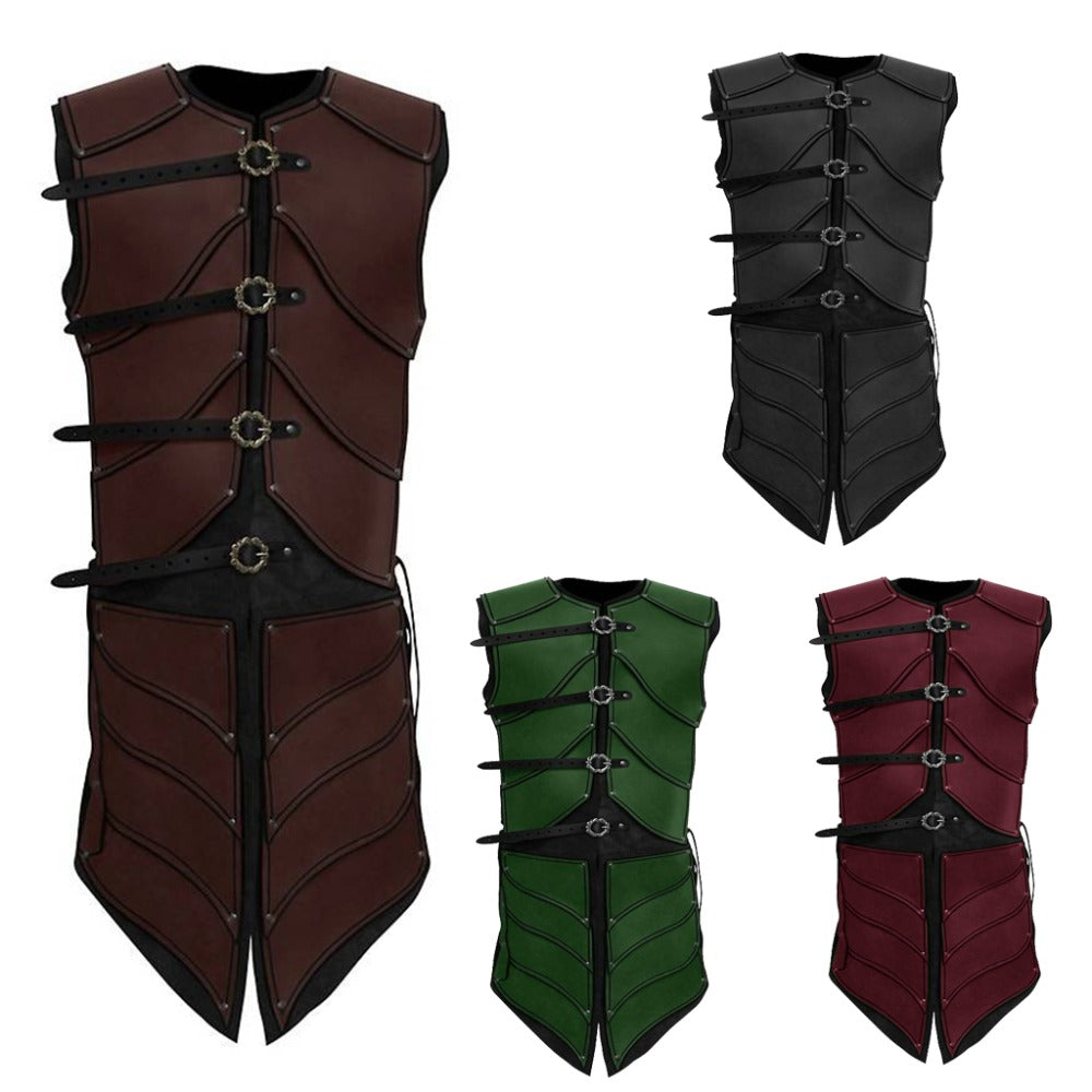 Mens Medieval Renaissance Vest Sleeveless Jacket
