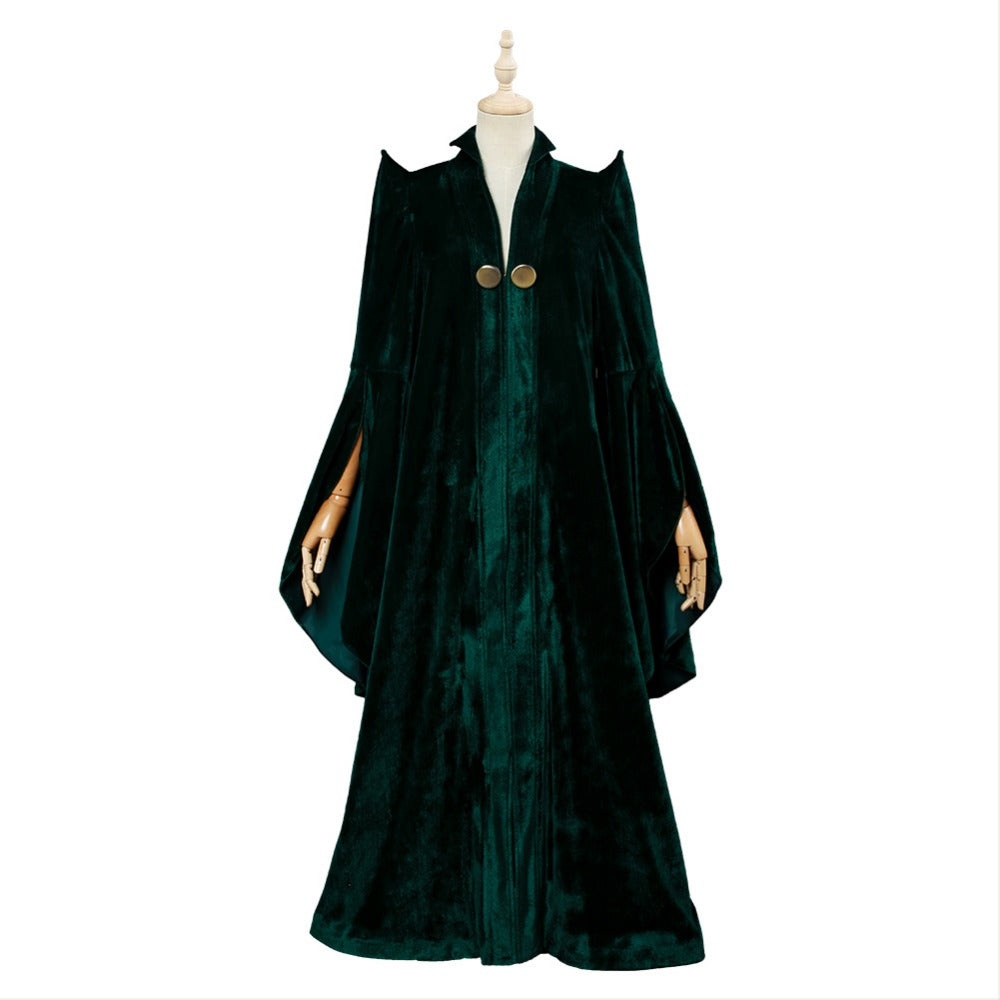Magic Minerva McGonagall Cosplay Costume Green Cloak