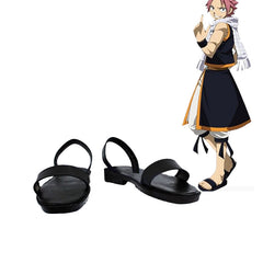 Fairy Tail Etherious Natsu Dragneel Cosplay Shoes Black Sandals Custom Made
