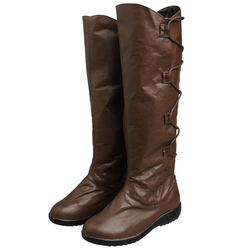 Star Wars 8 The Last Jedi Rey Brown Shoes Cosplay Boots