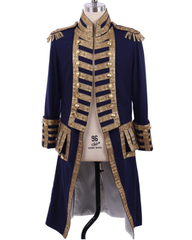 Mens 18th Century Tuxedo Royal Military Costume Colonial Jacket