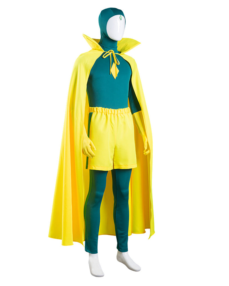 Wanda Vision Vision Cosplay Costume Jumpsuit Cloak