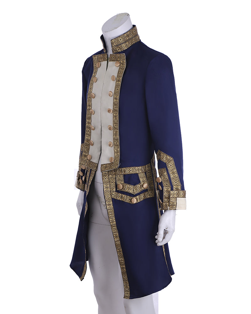 Mens 18th Century Tuxedo Royal Military Costume Colonial Jacket