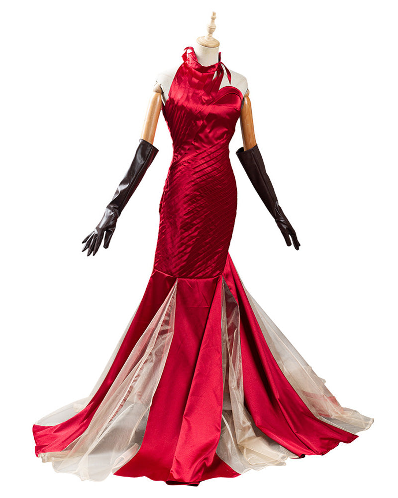 Cruella Red Dress Cruella De Vil Cosplay Costume